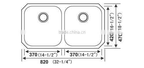 stainless steel Topmount handmade sink 3318A