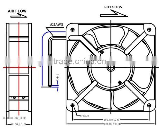 4.5 inch ac/dc/ec cooling motor fan 120*120*38mm