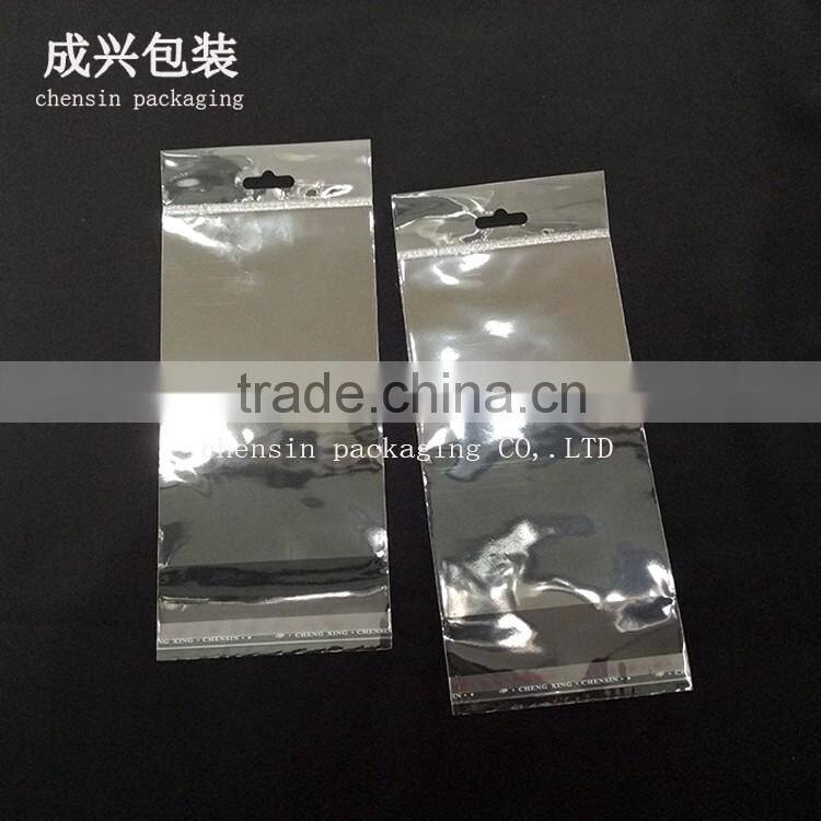 clear OPP material self adhesive seal packaging bags for silicon cellophane case