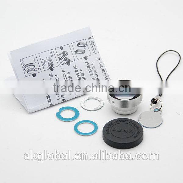 Universal Magnetic 2X metal Zoom telephoto phone magnetic lens for iPhone 5