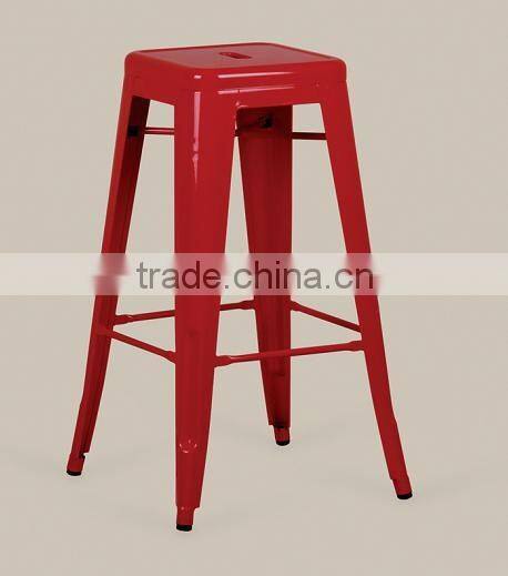 Vintage Industrial Stripped and Polished Meta French Style Cafe Bar Stool