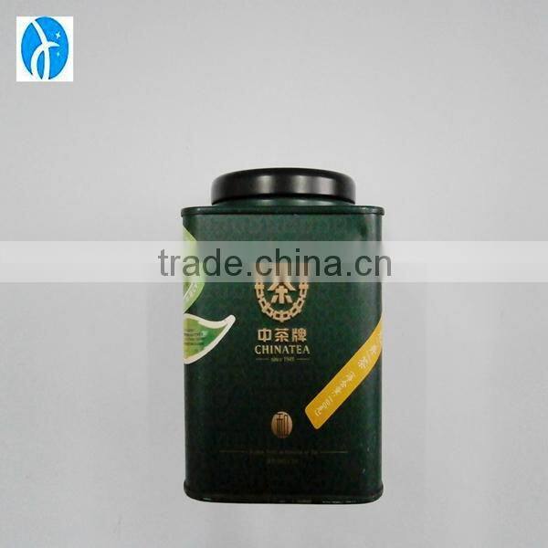 metal square tea tin can