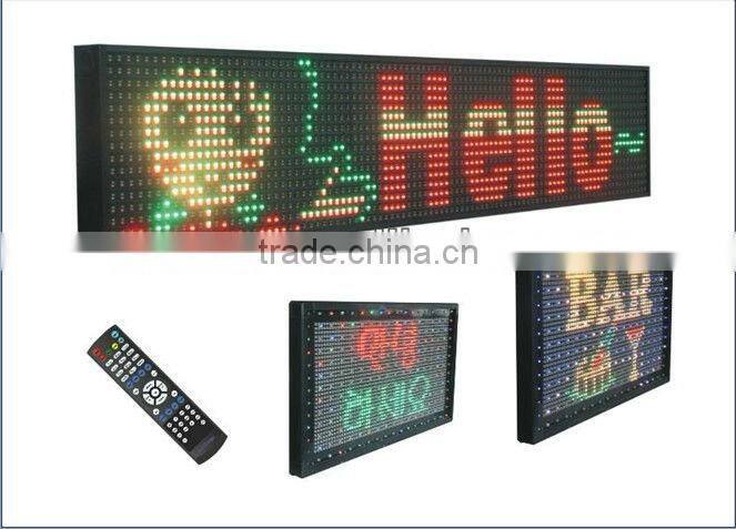 Double Sided 16x64 Pixels Green Color Outdoor LED Moving Message Display Sign