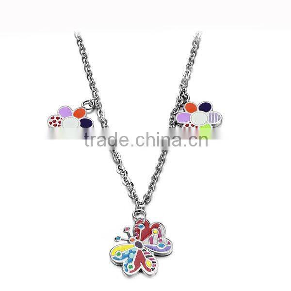 Hot selling highpolished jewelry stainless steel flower charm cheap necklace chains for women in cheap price LN3262