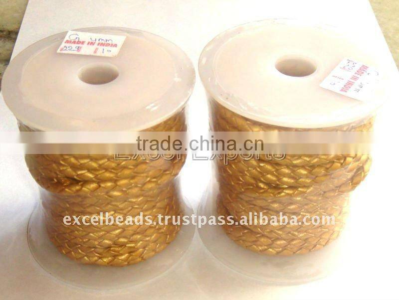 COLOR Golden Braided Leather Cords