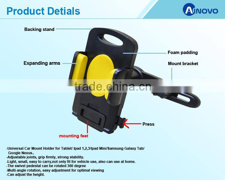 2016 New arrival car seat back holder for ipad/tablet pc car mount holder