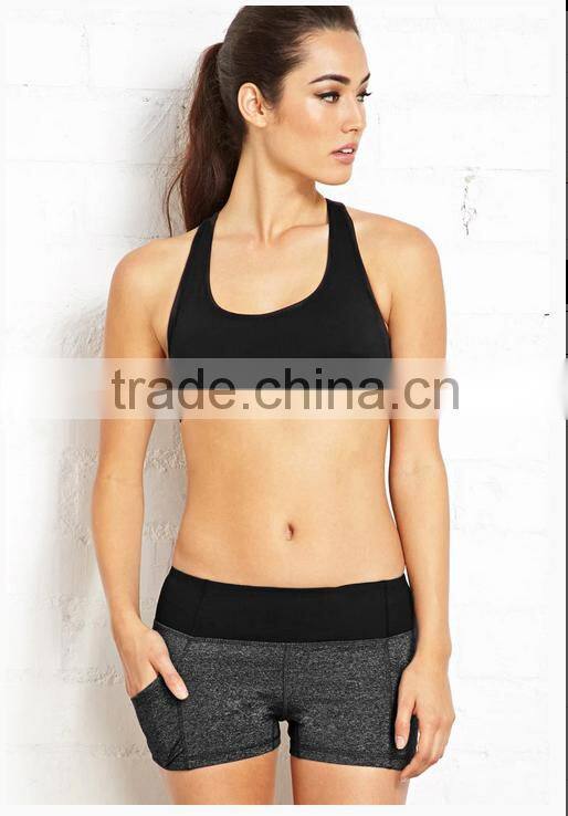 Hot selling top quality nylon and spandex wholesale sports yoga shorts