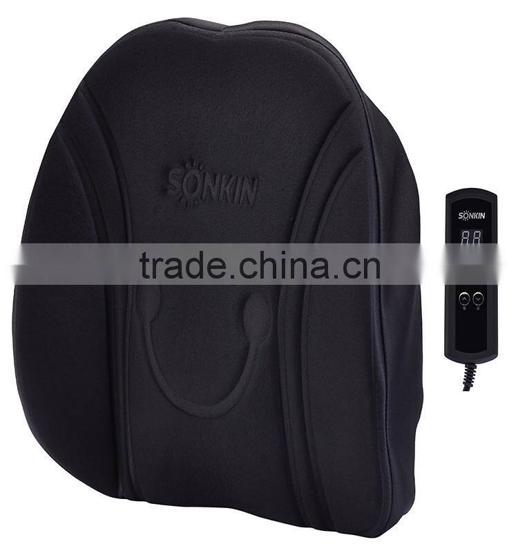 Comfortable black car lumbar massage cushion