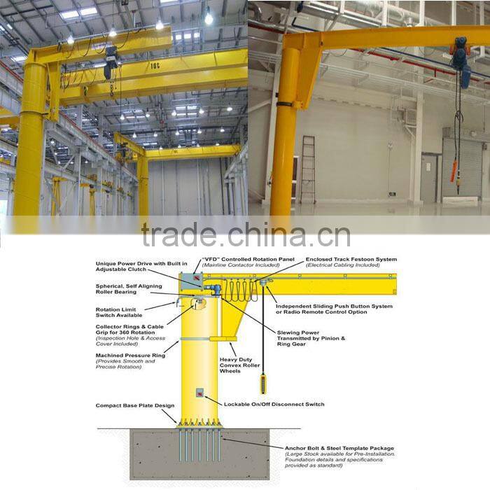 slewing arm column 2 ton jib crane
