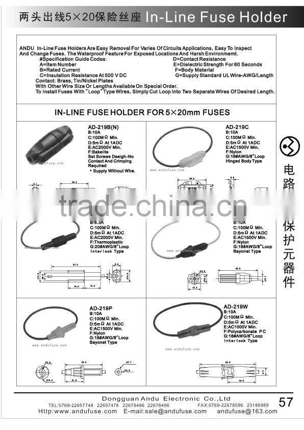 In-line fuse holder type
