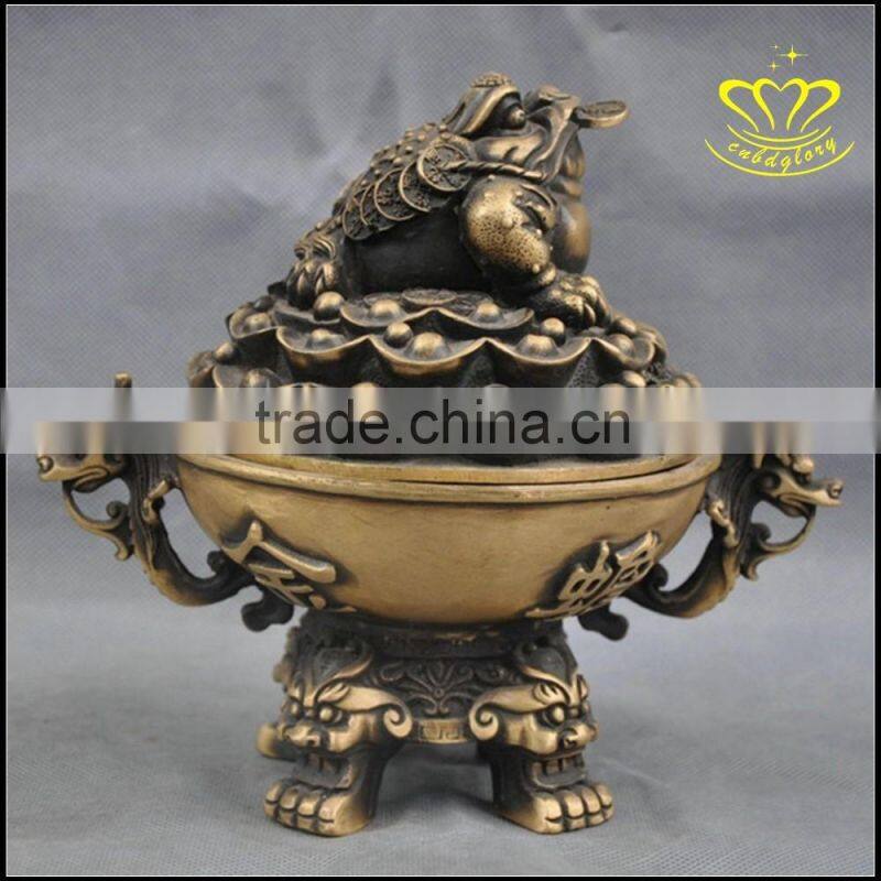 The bronze censer Temple round rectangle copper incense burner