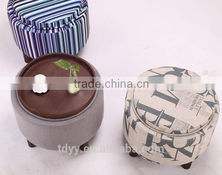 TDC-507-3 QVB JIANDE TONGDA Living storage Ottoman with Tray Table coffe table round storage ottoman STORAGE