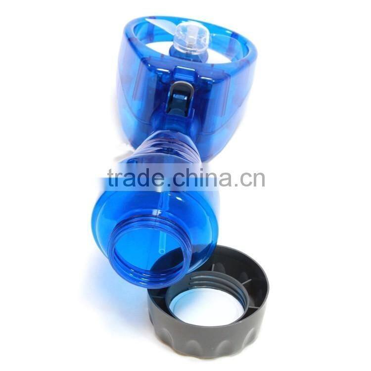 Battery operated mini water mist fan/ cooling fan/water bottle spray fan