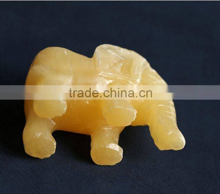 yellow crystal gemstone animals elephant carving