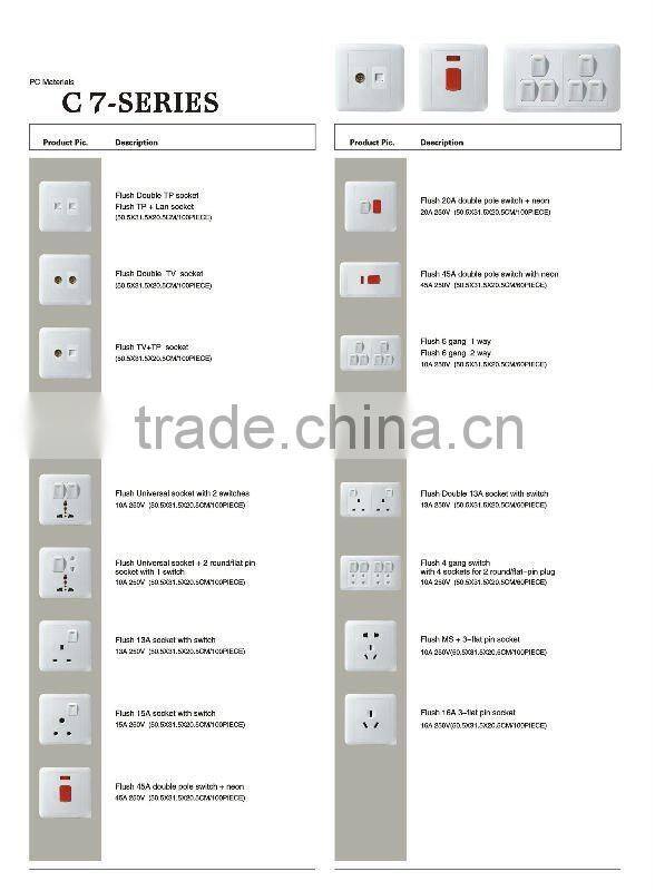 2gang push button light switch