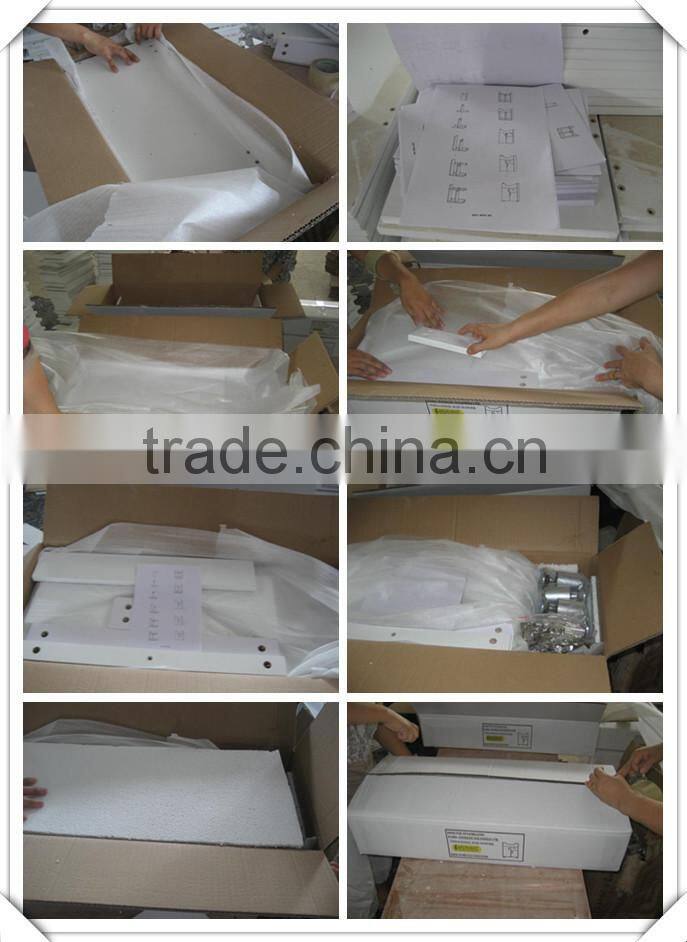 white mirrored MDF, PVC wall mounted acrylic shower tray shower base and bathroom vanity