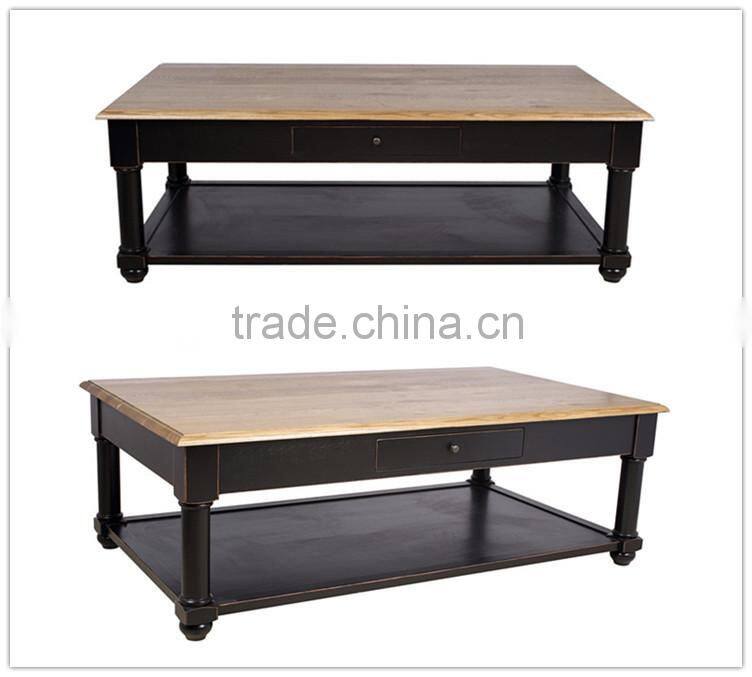 France country style black wood coffee table
