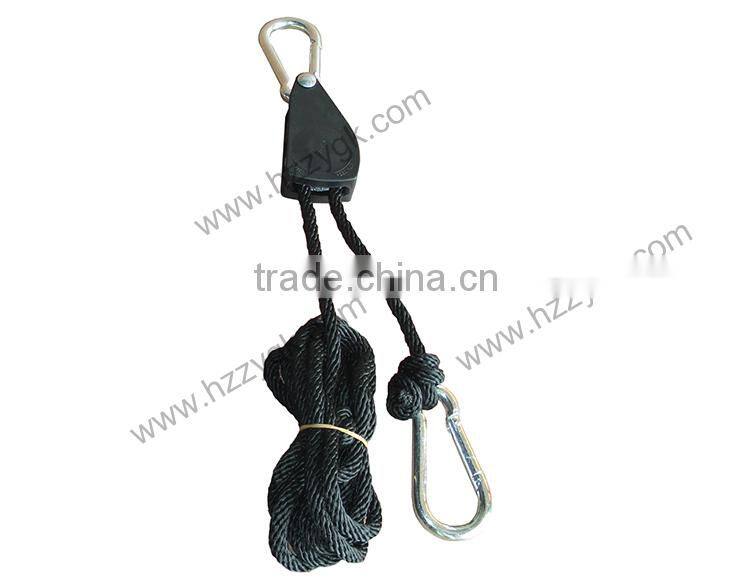 1/4 Inch greenhouse rope ratchet with snap hook