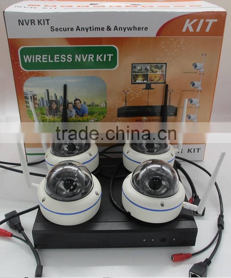 Home security cctv system HD 720P 4CH Wireless camera wifi NVR Kit