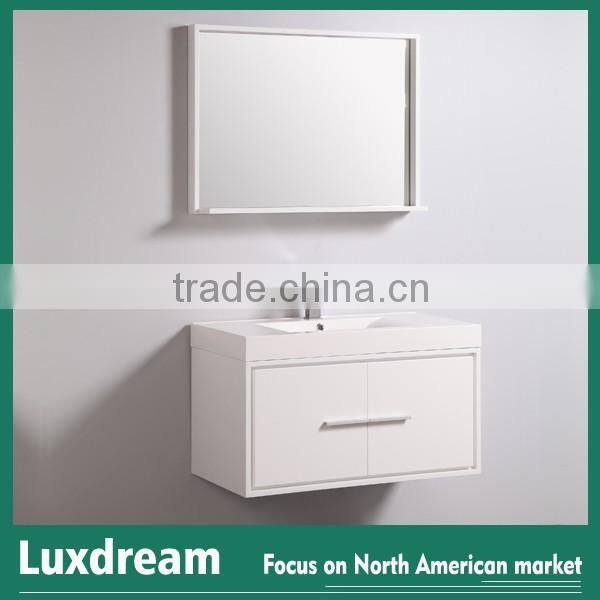 36 inch white wall hung bathroom vanity cabinet
