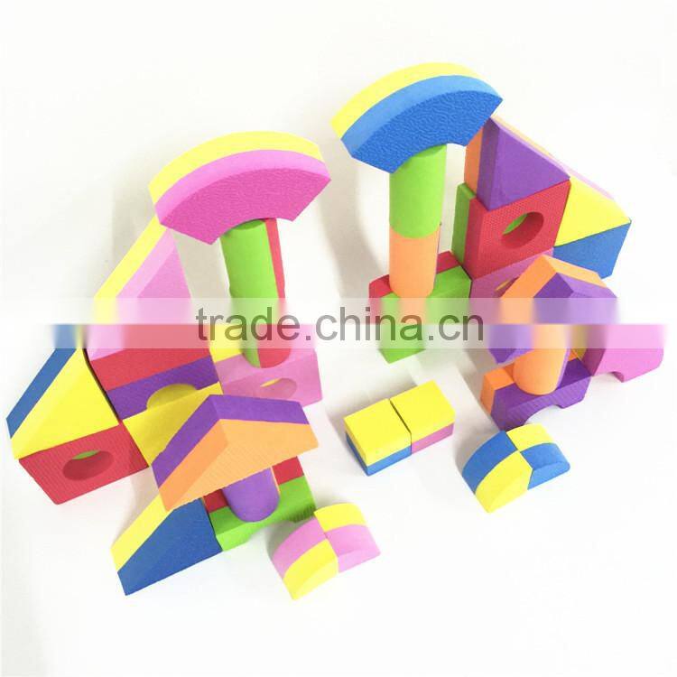 Melors non toxic soft multi color eva foam block toy new 2015/children plastic building blocks organizer
