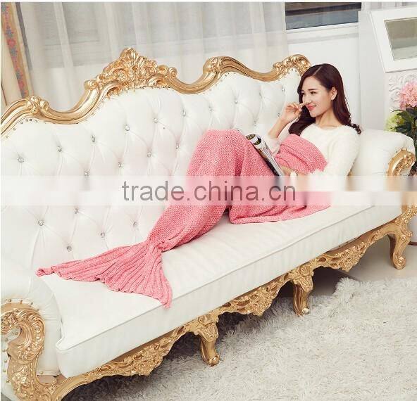 New design Knitting Mermaid Tail Blanket / sofa mermaid blanket / Warm Soft Sleep blanket