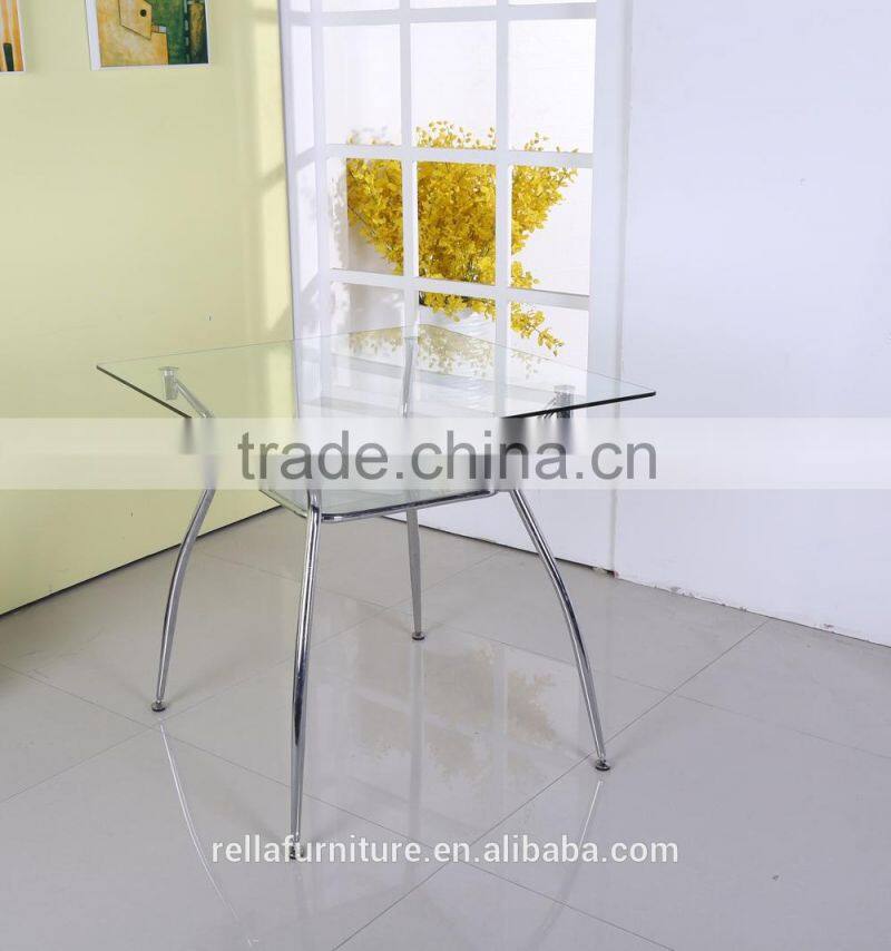 Glass Dining Table With Chromed Legs Dining Room Furniture