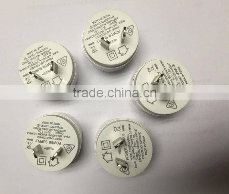 5V 1A 5W private model USB charger with SAA certification