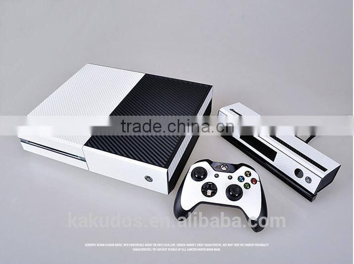 Factory New Arrival Custom Carbon Fiber Skin Vinyl Decal for xbox one with two skins for gamepad