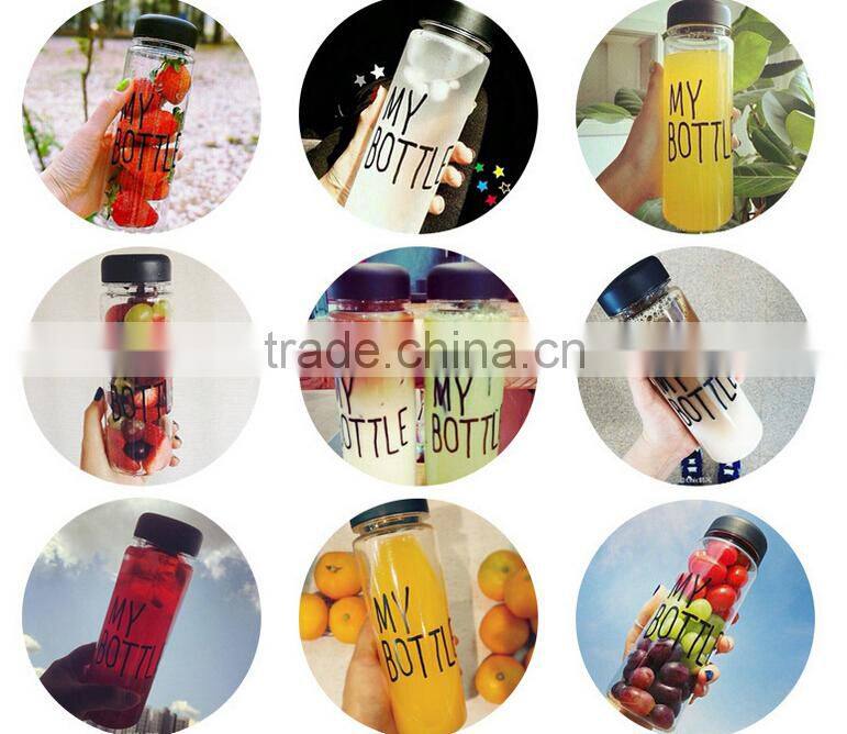 New Design Hot Selling BPA Free Fruit Infuser My Bottle 500ml Sports Plastic Water Bottle