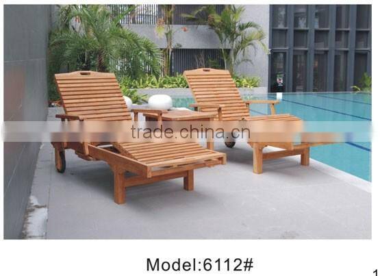 Outdoor wooden sun lounger garden wooden sunbed chairs