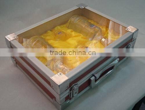 Aluminum high-end wine box,acrylic sweet wine case,wine bottle box