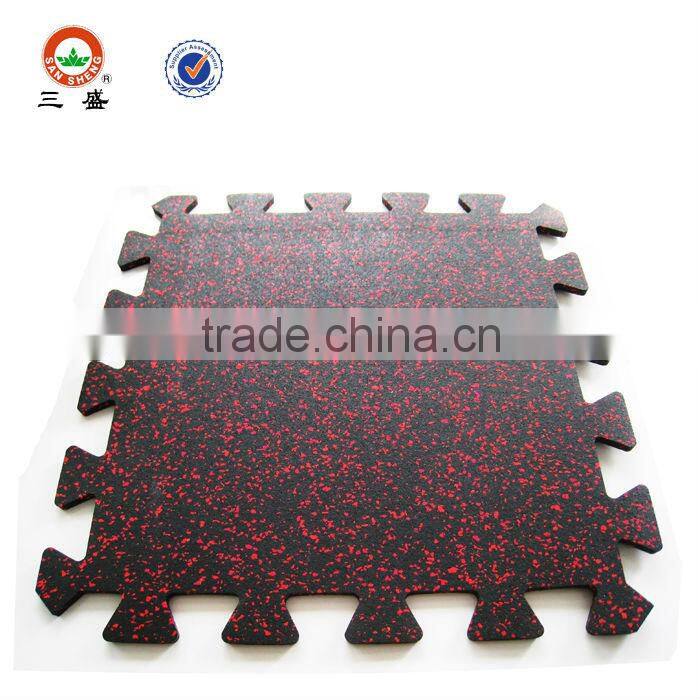 GYM floor interlocking rubber sheet,lamiate floor with foam backing,natural rubber GYM mats