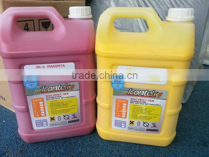 Hot selling msds solvent based printing ink for spt 510 spt 1020 head printers