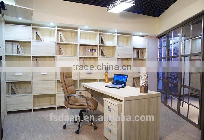 simple study room furniture design with bookshelf and computer table