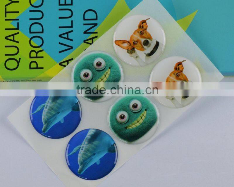 Funny heart-shaped custom epoxy sticker 3m epoxy sticker for decoration or children