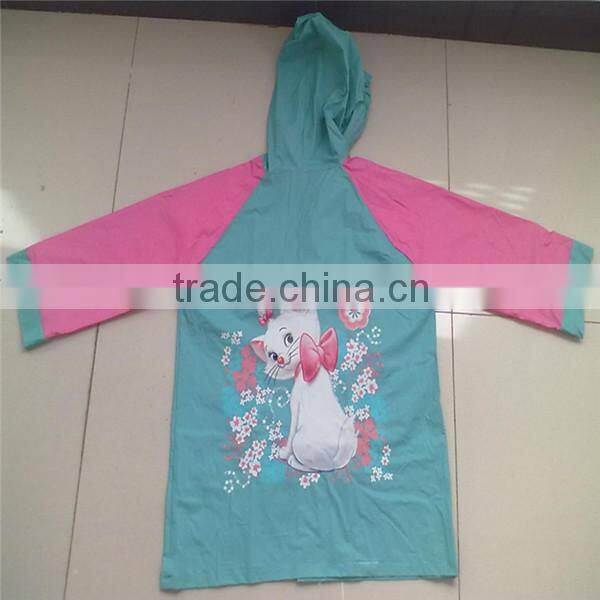 multi-color kids raincoat/pretty pvc raincoat/plastic kids raincoat
