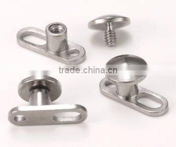 4 Pc 14g 2MM Flat Clear C.Z. Dermal Anchors Heads,Dermal anchor body jewelry,body piercing