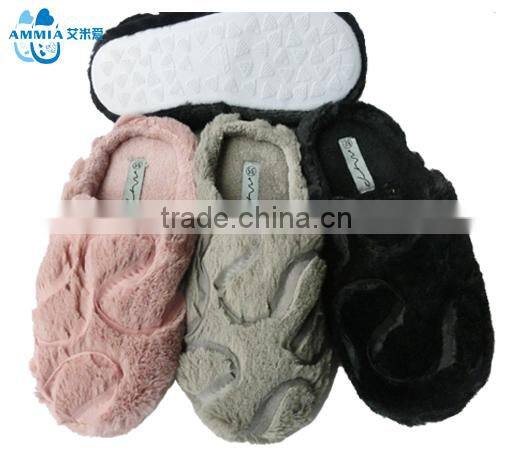 OEM Lady winter warm cashmere indoor terry plush slippers