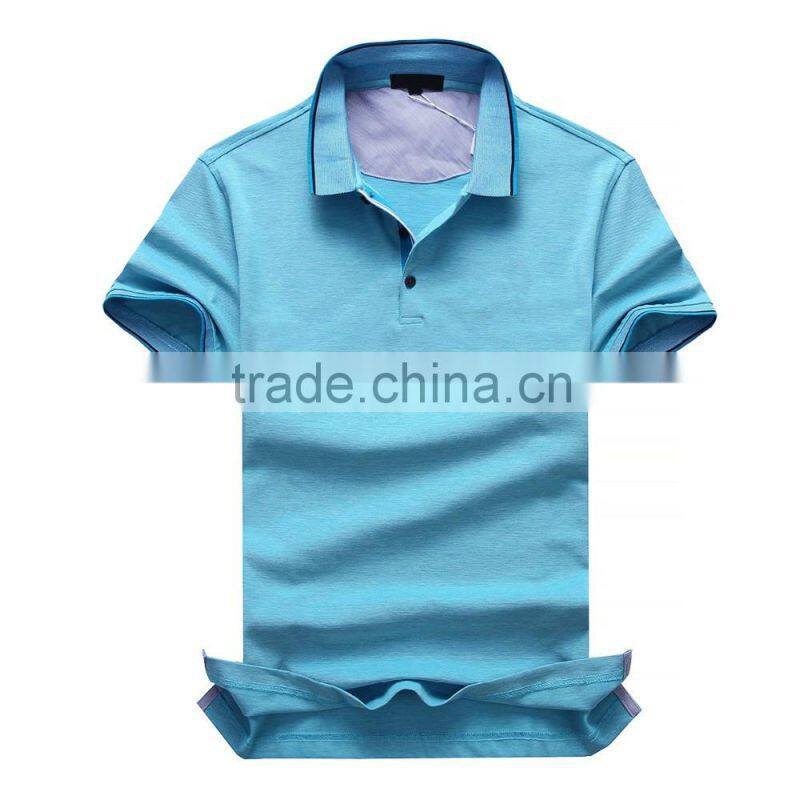 2016 Casual Solid Slim Fit Cotton Polo Shirts Short Sleeve for Business Men