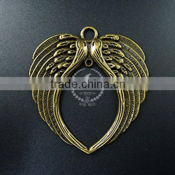 69*74mm vintage style antiqued bronze eagle wings DIY pendant charm supplies findings 1810423