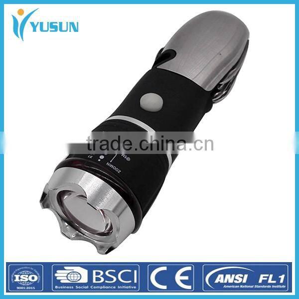 Multifunctional tool flashlight with safety hammer