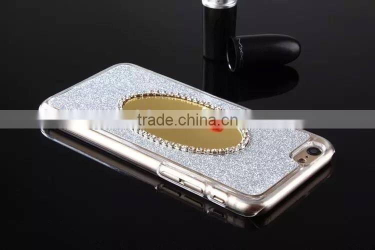 Special design mirror phone case makeup case for iphone 6 6plus with lighted mirror