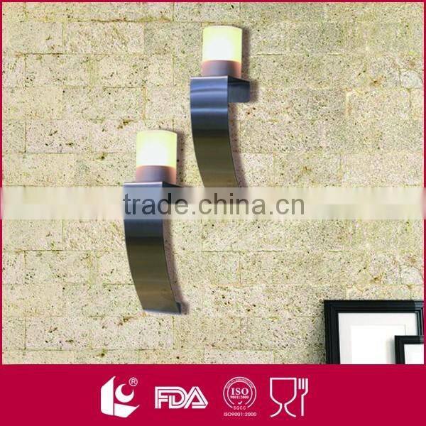 2pcs 18/0 stainless steel wall silver candle holder