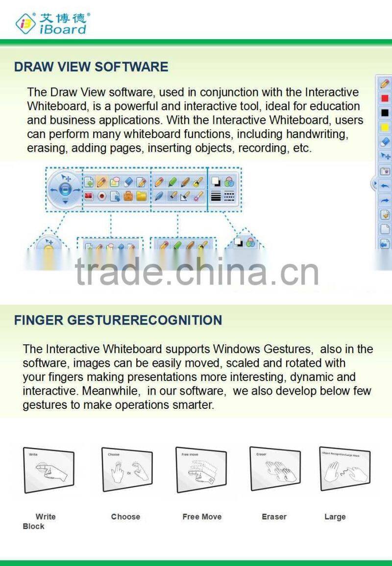 78"W Serise Interactive Whiteboard/IR Touch smart board