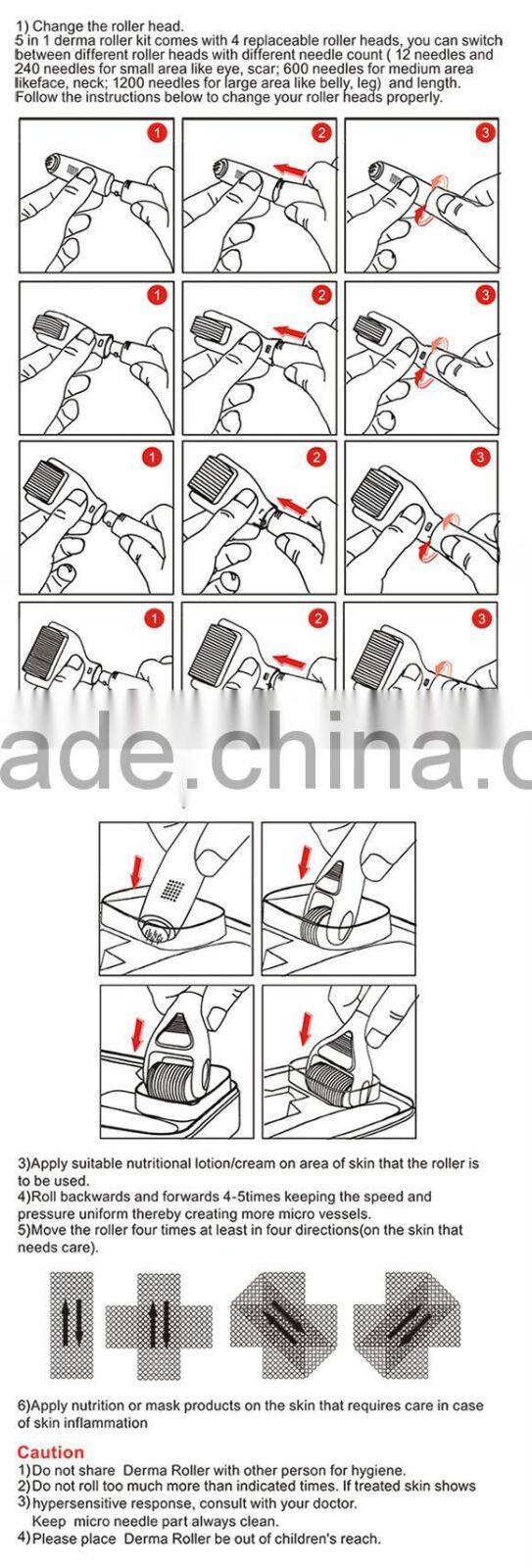 2015 beauty machine home use microneedle 5 in 1 derma roller price