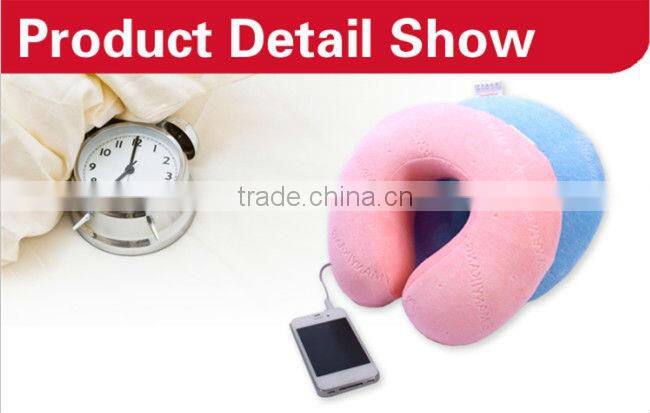wholesale anti mite memory foam built-in speaker u shape pillow