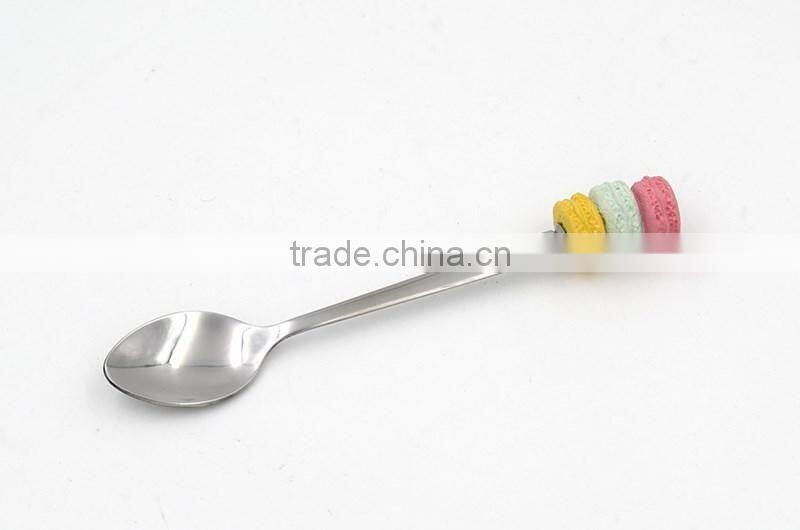 Purple blue red colored macaron design fruit spoon