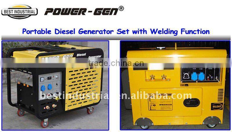 POWER-GEN High Performance Open/Silent Type 5KW-9KW Diesel Welding Generator