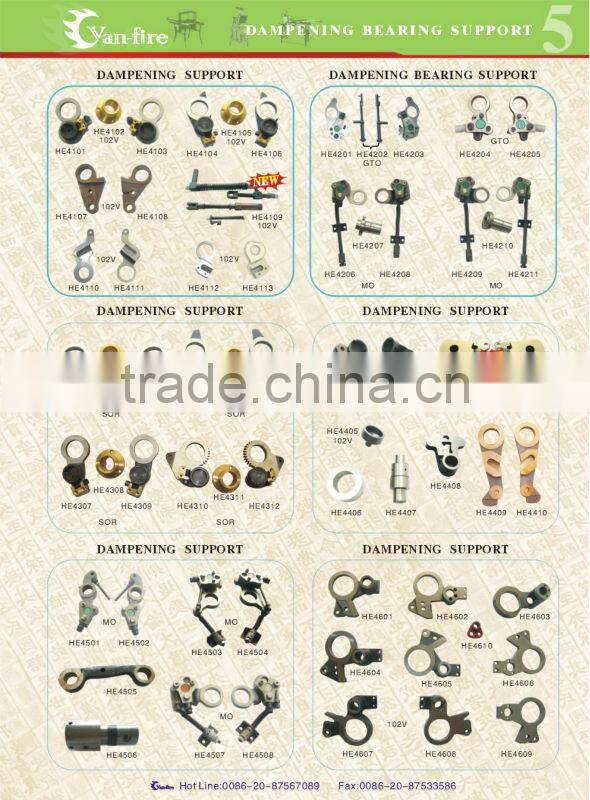 Dampening bering support for Heidelberg GTO